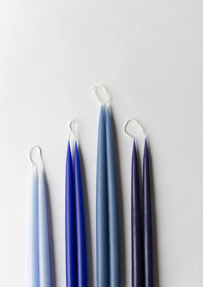 Kunstindustrien ® Taper Candles – Set of 4, 13.8" – Made in Denmark, Long Burning Candles 15h, Unscented & Smokeless Candlesticks – Elegant Tall Candles for Weddings Dinners & Home Decor (Antique Blue) - Image 5